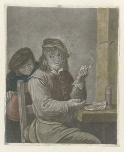 Man Smoking a Pipe, Seated at a Table