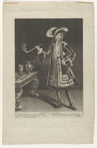 Portrait of Captain Jan Bart, Standing with a Pipe