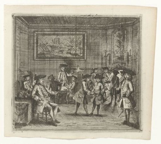 Smoking Gentlemen and Boys in an Interior