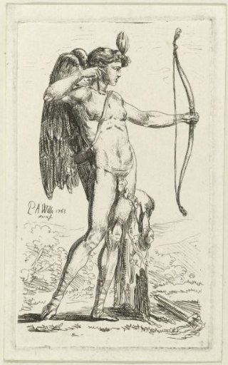 Amor or Apollo Shooting with Bow and Arrow