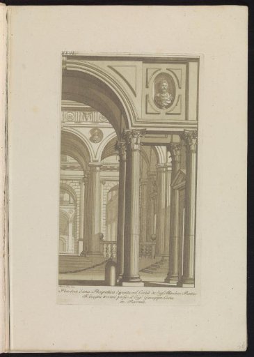 Church Interior with a Sculpture of a Man's Bust in an Oval Medallion in the Upper Right