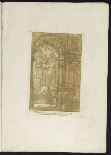 Church Interior with Staircases and Sculptures