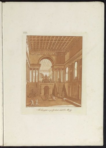 Church Interior with Crypt, Triumphal Arch, and Coffer Ceiling