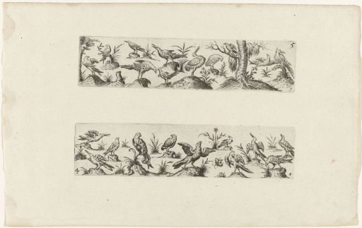 Two Friezes with Various Birds