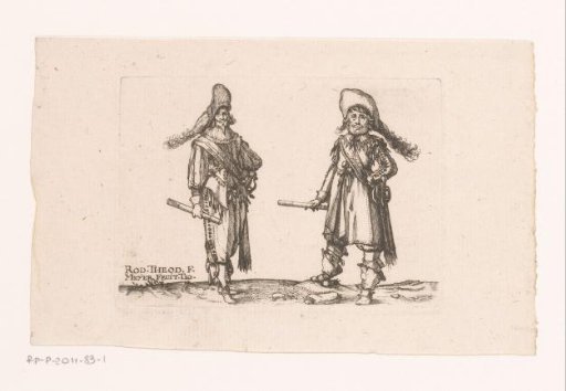 Two officers with quivers in their hands