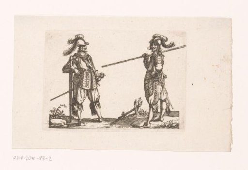 Pikeman and soldier with a two-handed sword