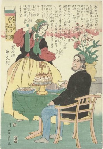 Russian couple at table