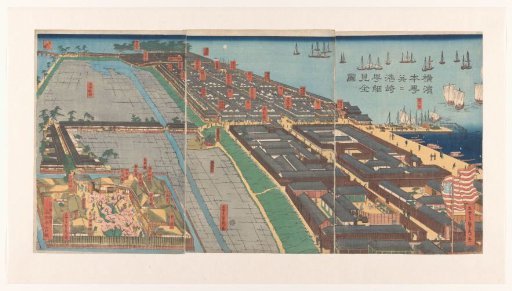 Overview of the Honcho district and the Miyozaki quarter in Yokohama