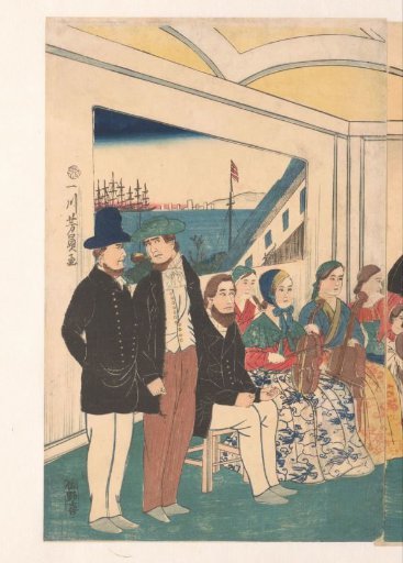 Foreigners entertaining themselves at a banquet
