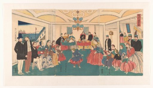 Foreigners entertaining themselves during a banquet