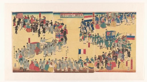 Procession of people from the Five Countries