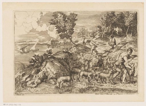 River Landscape with a Fluting Shepherd Amidst His Flock