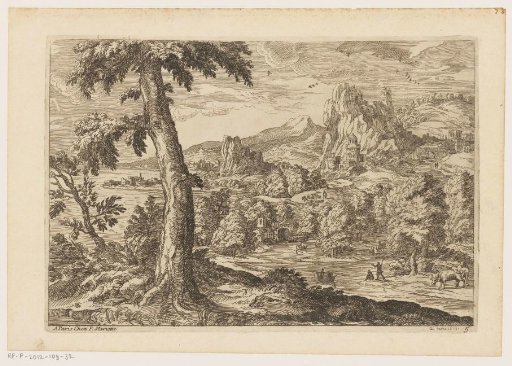 Landscape with figures along a river
