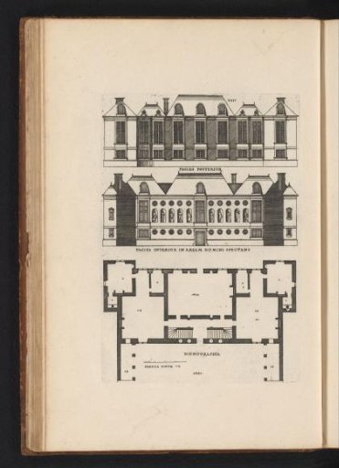 Front and rear elevations and plan