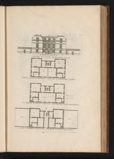Rear elevation and floor plans