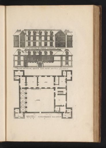 Front and rear elevations and floor plan