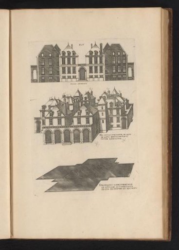 Section, bird's-eye perspective and ground plan