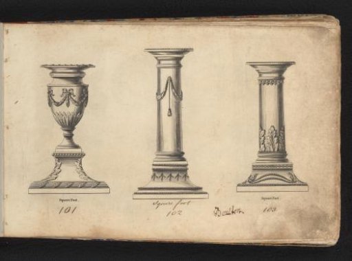 Three designs for candelabra