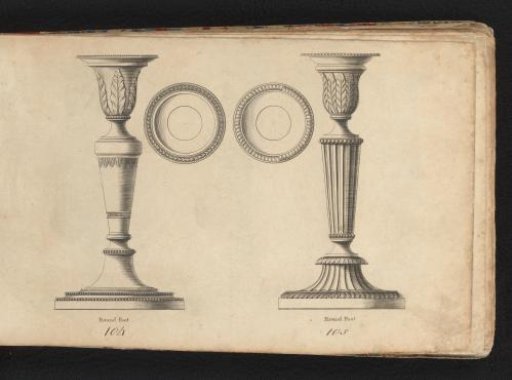 Two designs for candelabra