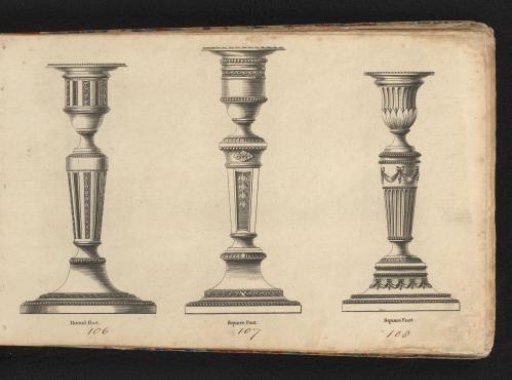 Three designs for candelabra
