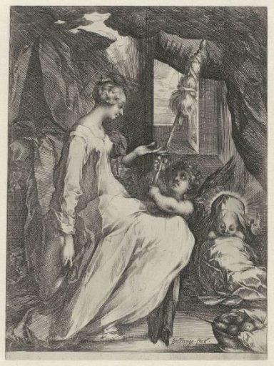 Spinning Mary with the Christ Child and an Angel