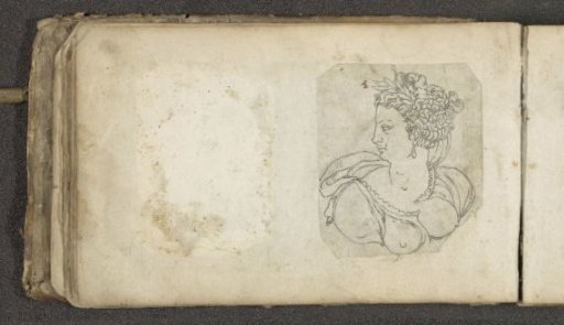 Female figure with a laurel wreath