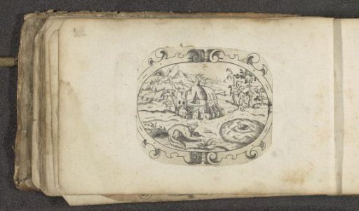 Cartouche with a fox and a duck