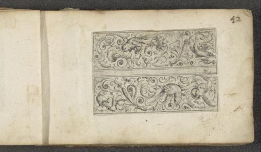 Three friezes with birds, insects, and a snail