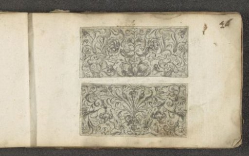 Border decoration with a flower vase