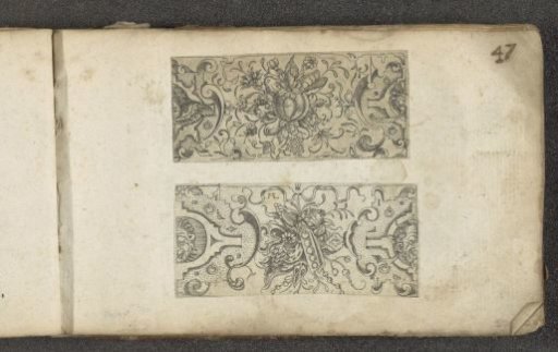 Border decoration with a bunch of fruit and a pod