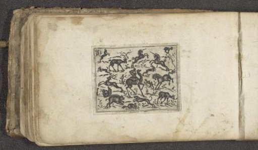 Black ornament with animals