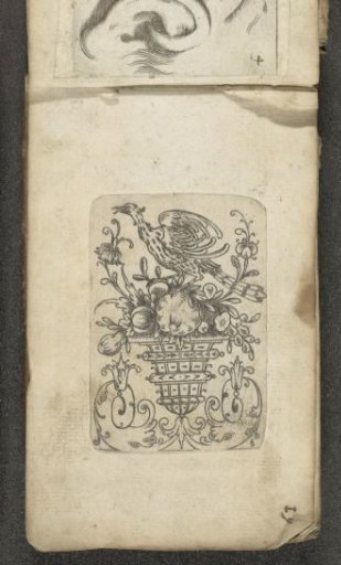 Ornament with a bird and a vase