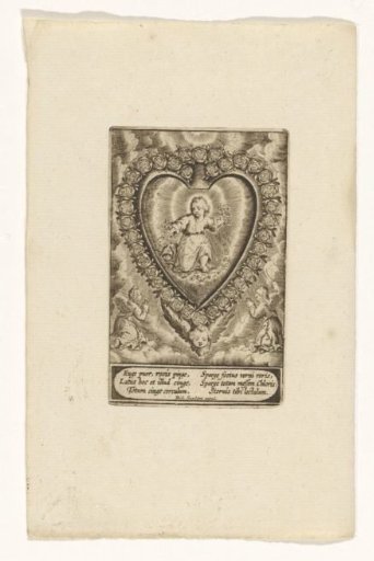 The Blessed Holy Heart surrounded by roses