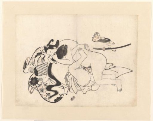 Lovers in intimate embrace