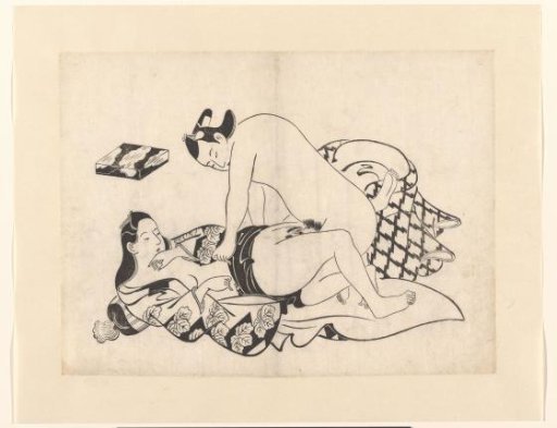 Lovers with a cushion