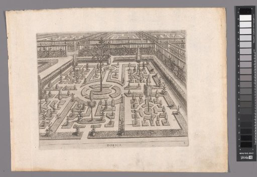 Garden with a parterre consisting of six compartments