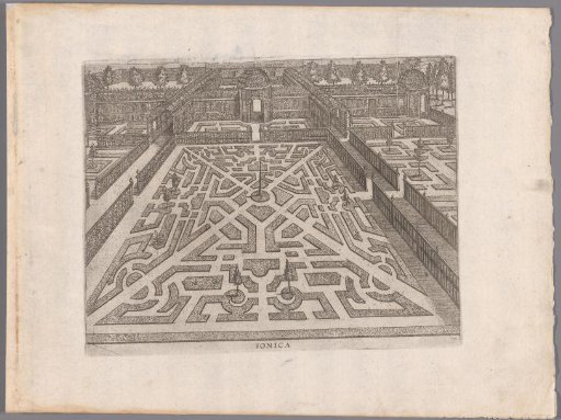 Garden with a parterre with diagonal paths