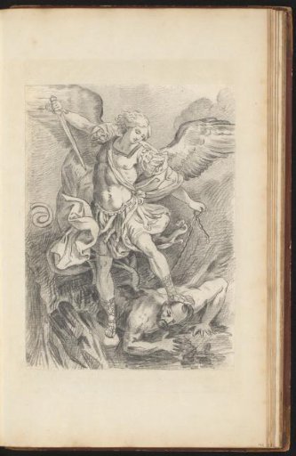Archangel Michael trampling Satan