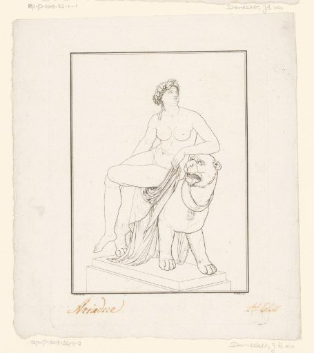 Ariadne seated on a panther; side view