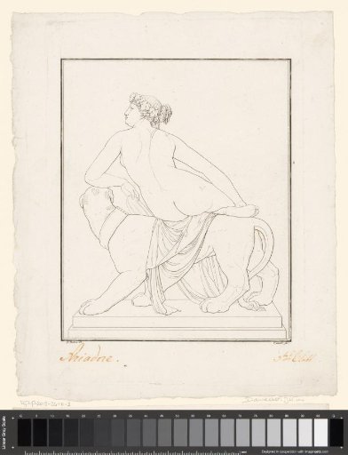 Ariadne seated on a panther; side view