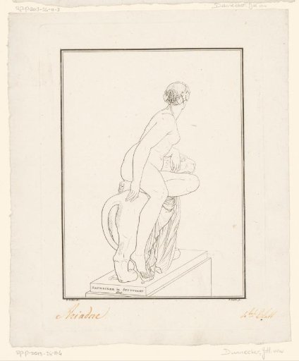 Ariadne seated on a panther; rear view