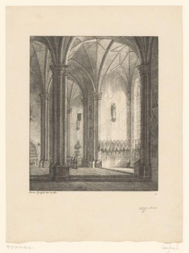 Interior of a Gothic monastery