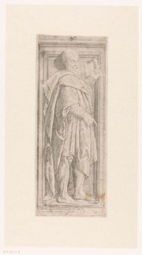 Bas-relief with a standing prophet holding a scroll