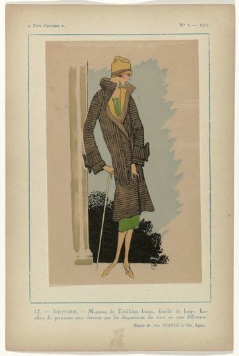 Très Parisien, 1925, No. 1, Pl. 17.- SOLITAIRE.
