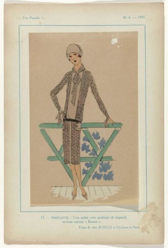 Très Parisien, 1925, No. 6, Pl. 17.- SIMPLICITY