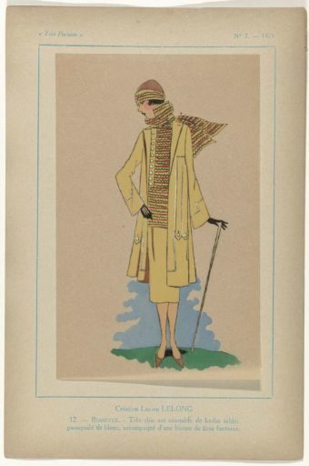 Très Parisien, 1925, No. 7, Pl. 12: Creation by Lucien Lelong - BIARRITZ