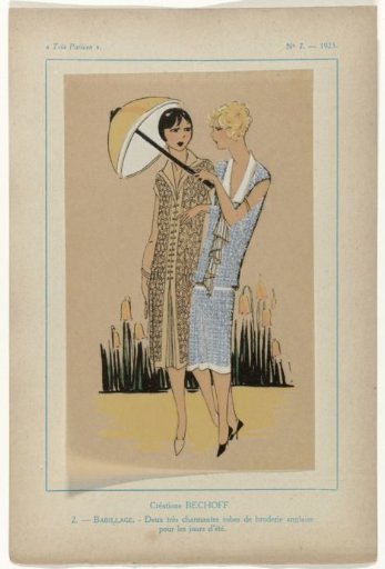 Très Parisien, 1925, No. 7, Pl. 2: Creations by Bechoff - CHATTER
