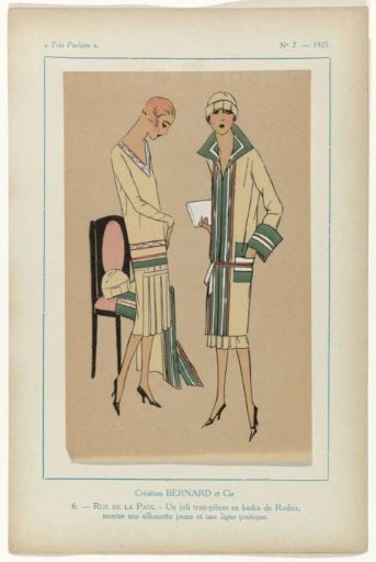 Très Parisien, 1925, No. 7, Pl. 6: Creation by Bernard et Cie - RUE DE LA PAIX