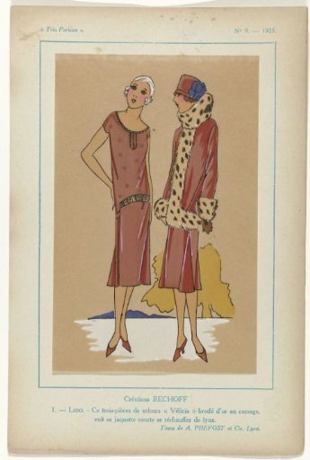 Très Parisien, 1925, No. 9, Pl. 1: Creations BECHOFF - LIDO