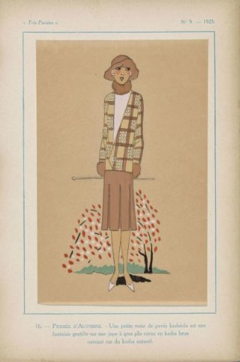 Très Parisien, 1925, No. 9, Pl. 16.- AUTUMN THOUGHT